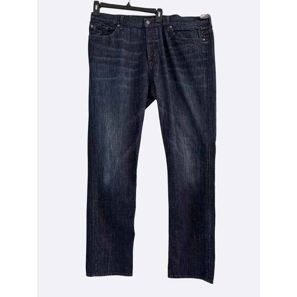 7 For All Mankind Men’s Jared Straight Leg Jeans Size 40x35 Dark Wash Denim USA - Picture 1 of 10
